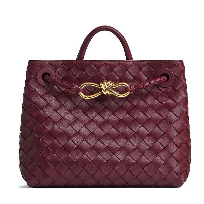 Bottega Small Andiamo Top Handle Bag crafted from Intrecciato nappa leather.